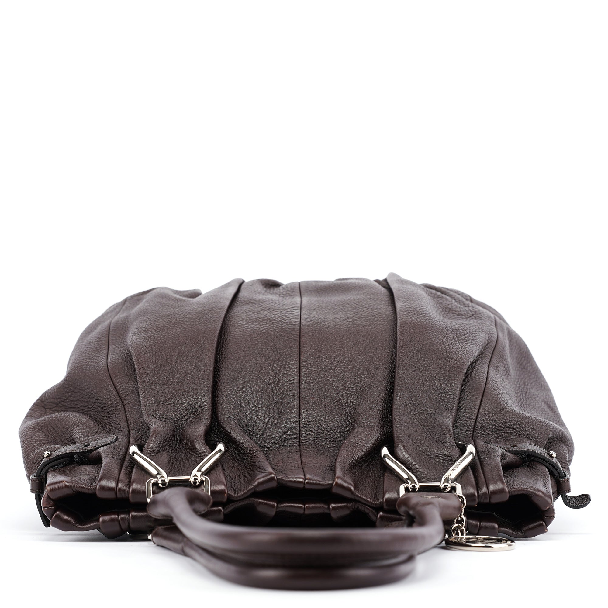 Brown Leather Pillow Tote Bag