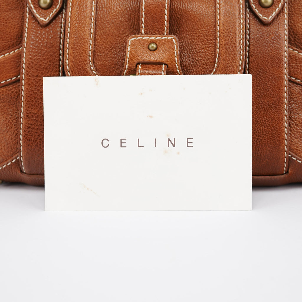 Brown Leather Triomphe Tote Bag