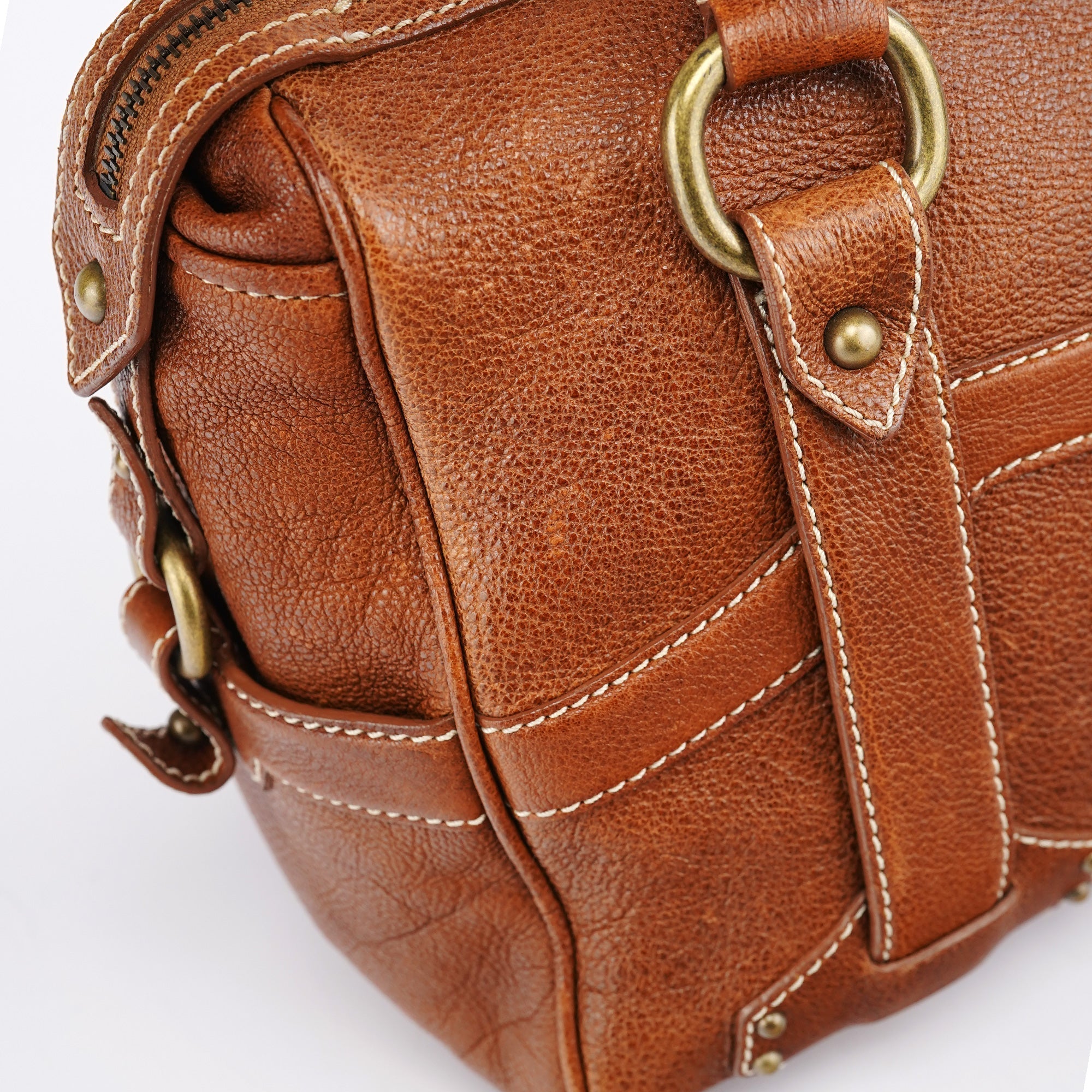Brown Leather Triomphe Tote Bag
