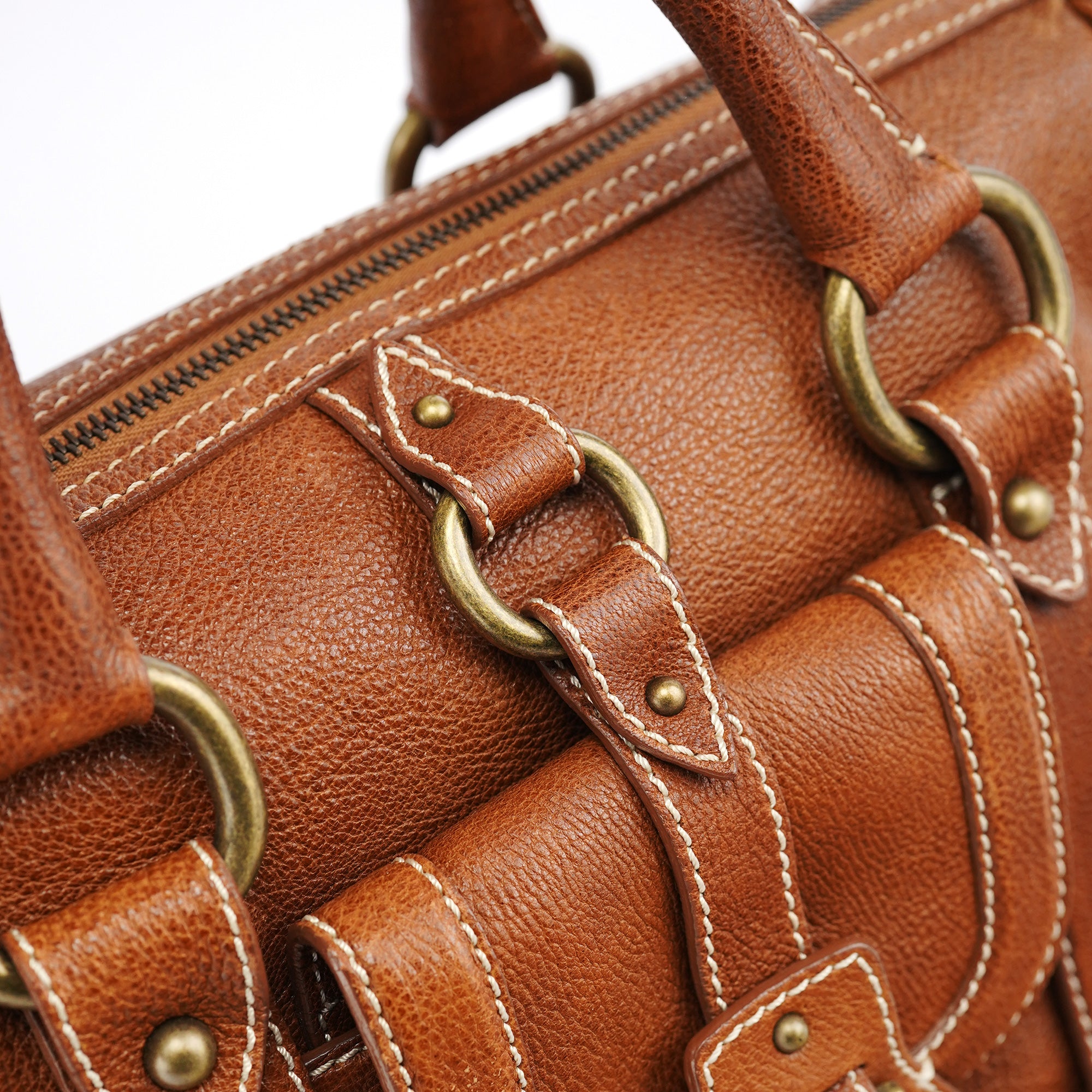 Brown Leather Triomphe Tote Bag