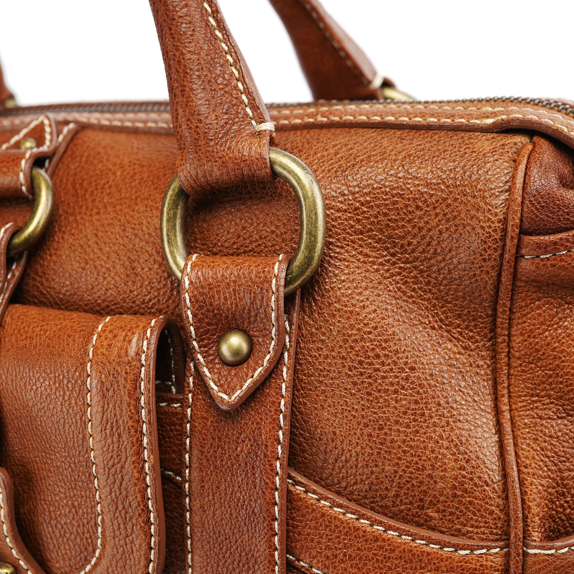 Brown Leather Triomphe Tote Bag