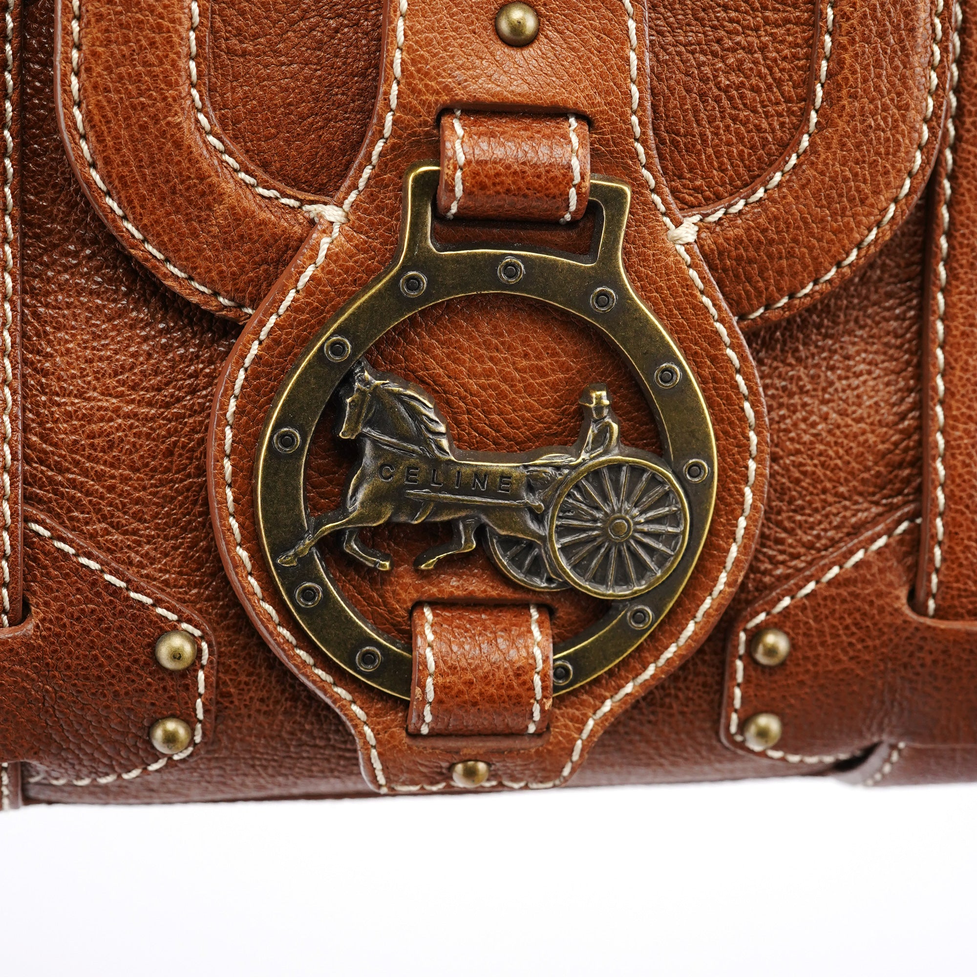 Brown Leather Triomphe Tote Bag