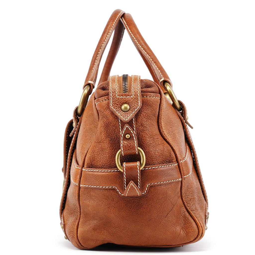 Brown Leather Triomphe Tote Bag