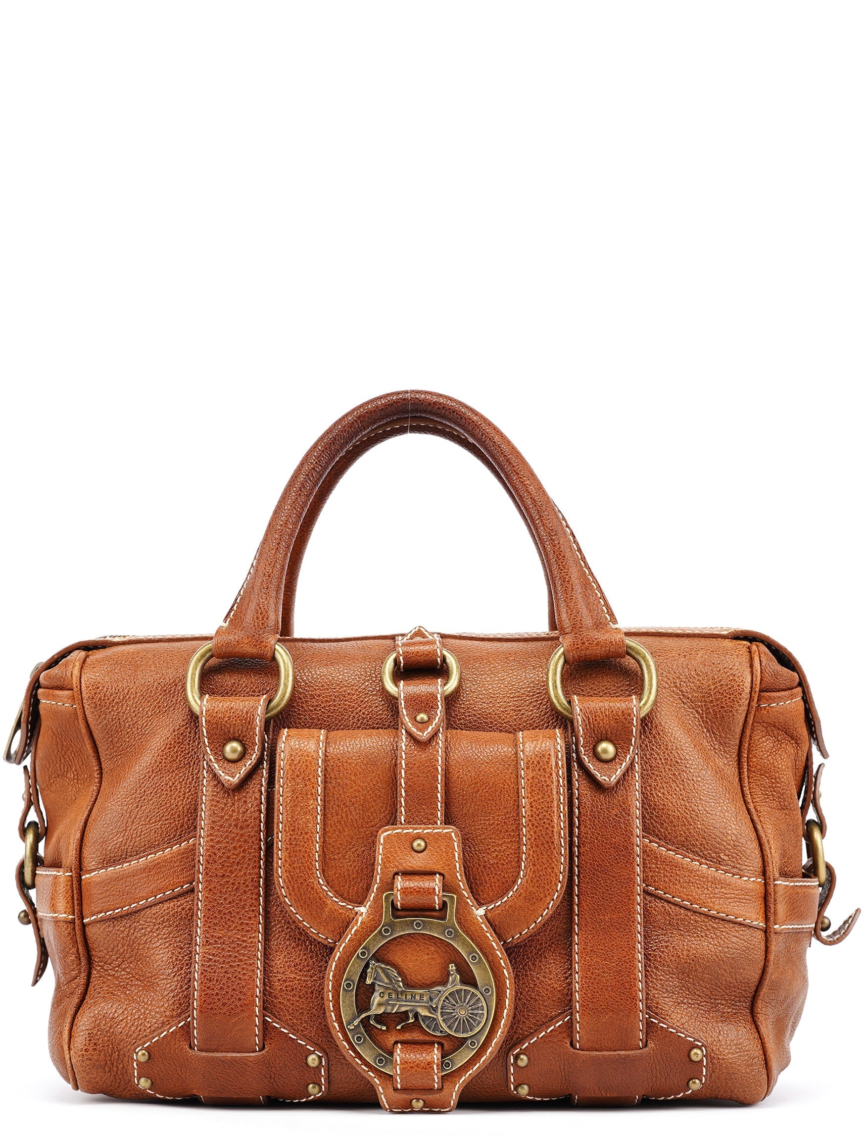 Brown Leather Triomphe Tote Bag