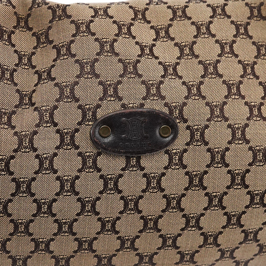 Brown Macadam Canvas Leather Shoulder Bag