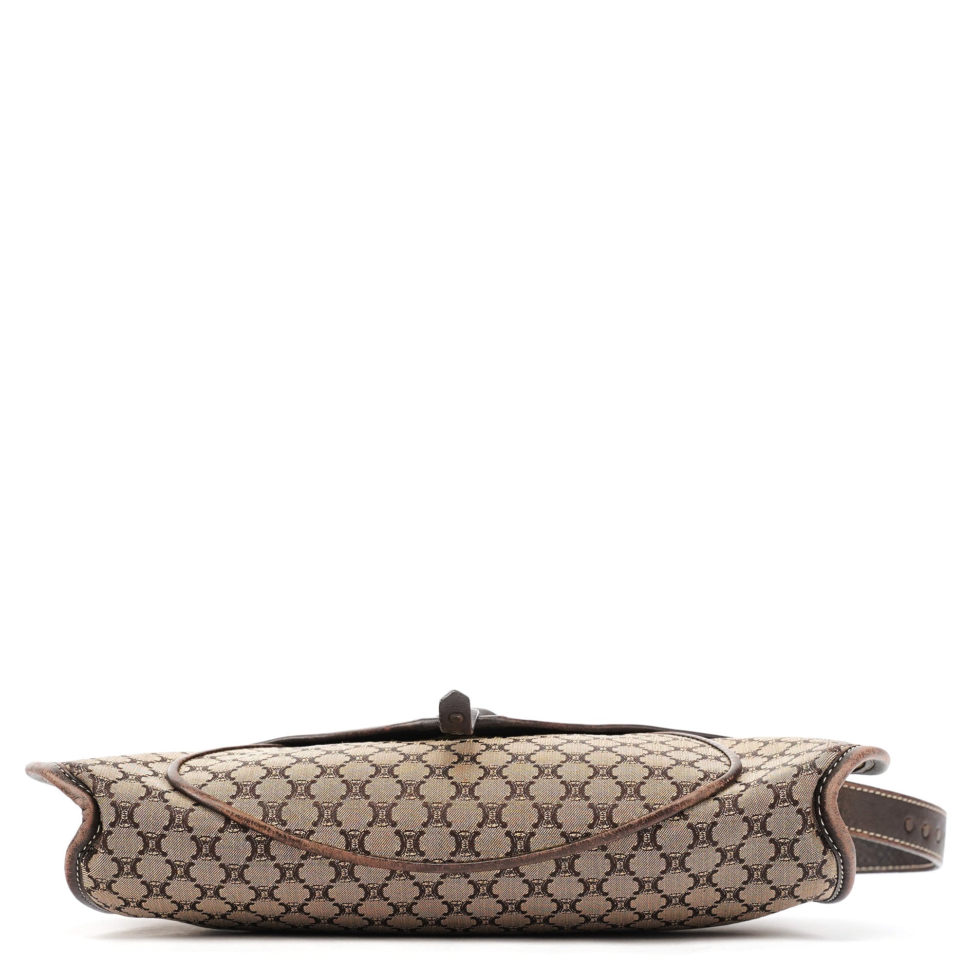 Brown Macadam Canvas Leather Shoulder Bag