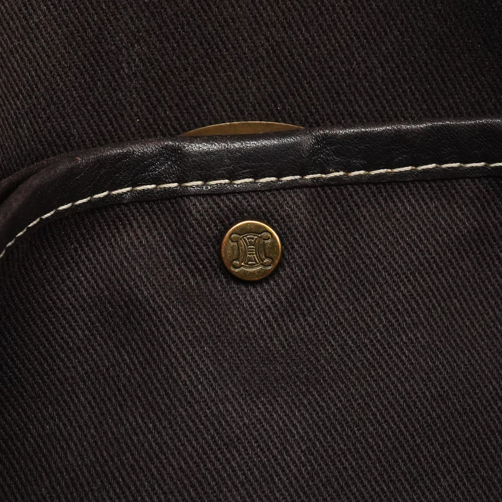 Brown Macadam Canvas Leather Shoulder Bag