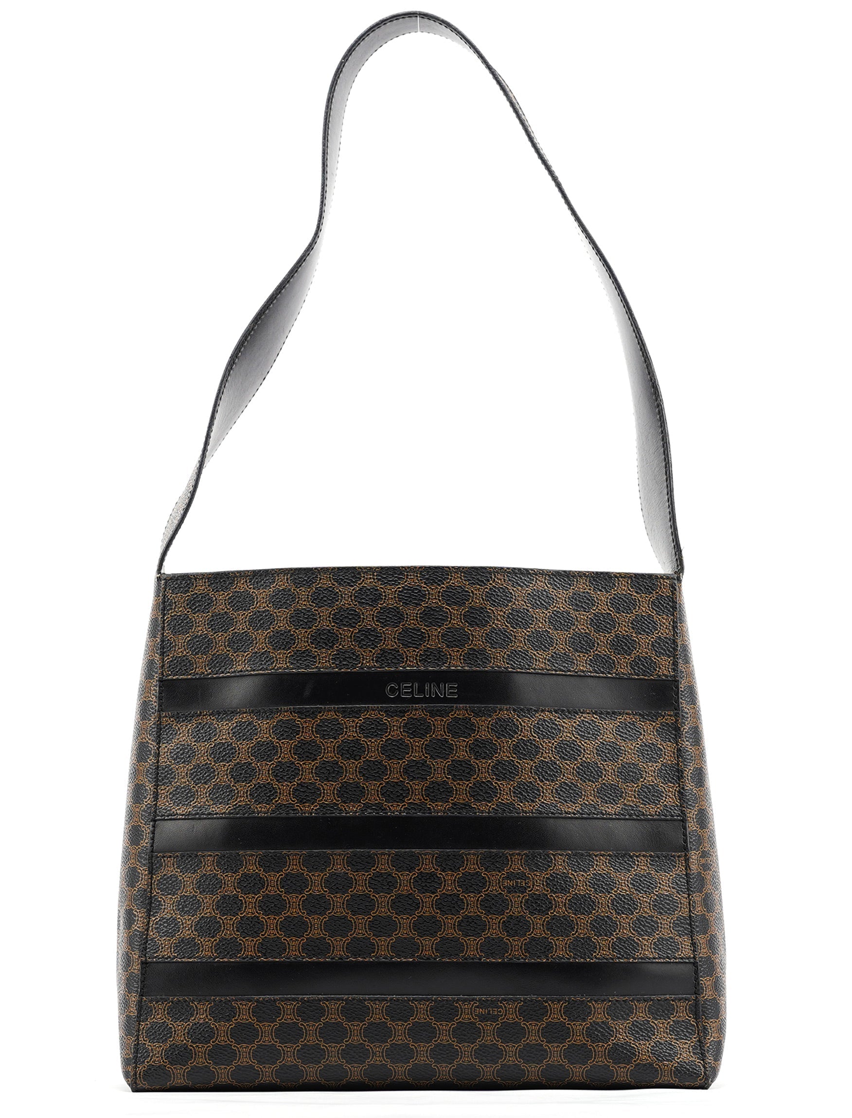 Brown Macadam Canvas Shoulder Bag