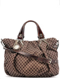 Brown Monogram Croc Embossed 2-Way Bag
