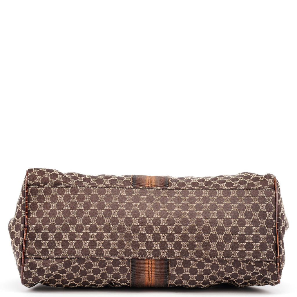 Brown Monogram Croc Embossed Tote Bag