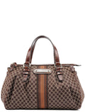 Brown Monogram Croc Embossed Tote Bag