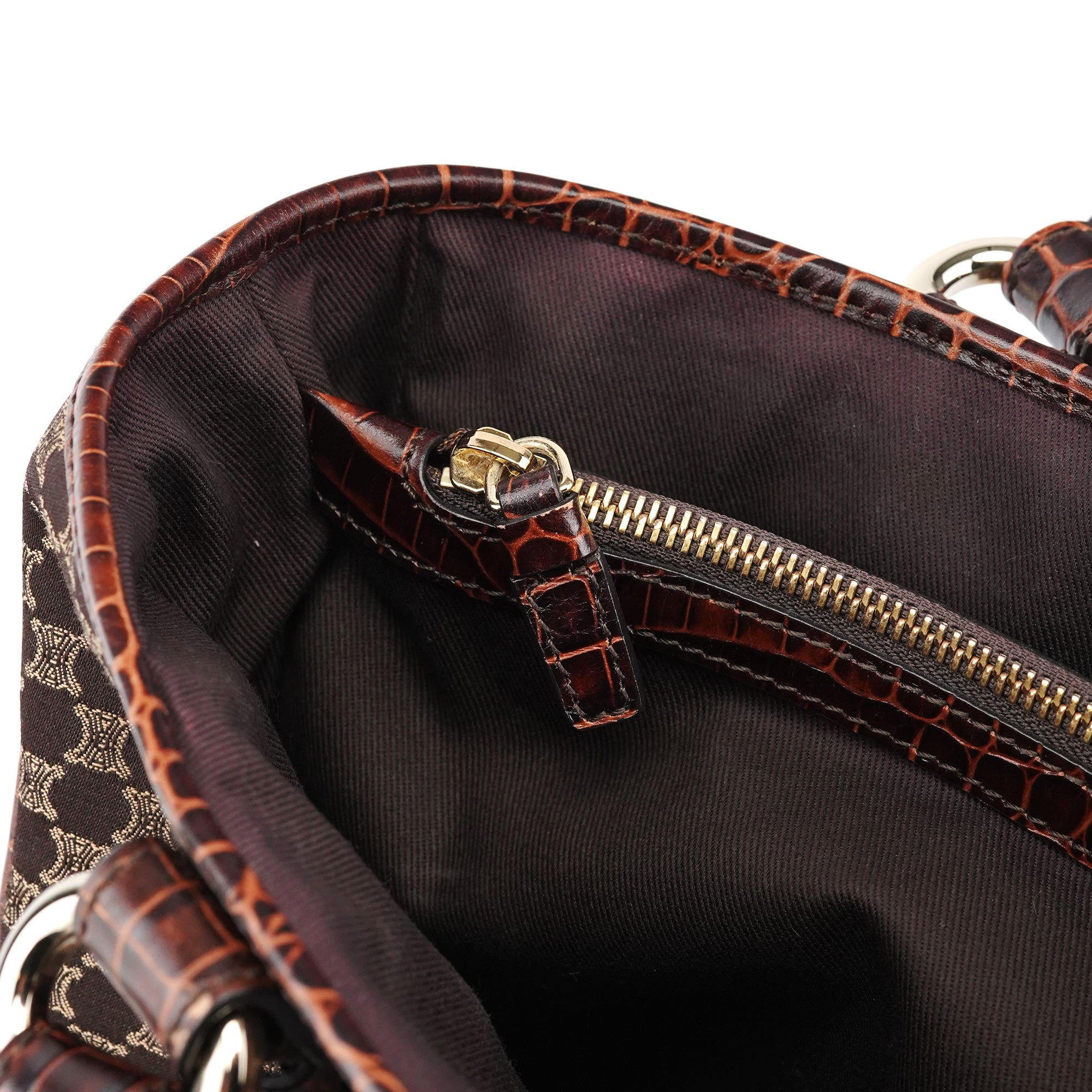 Brown Monogram Leather Boogie Tote Bag
