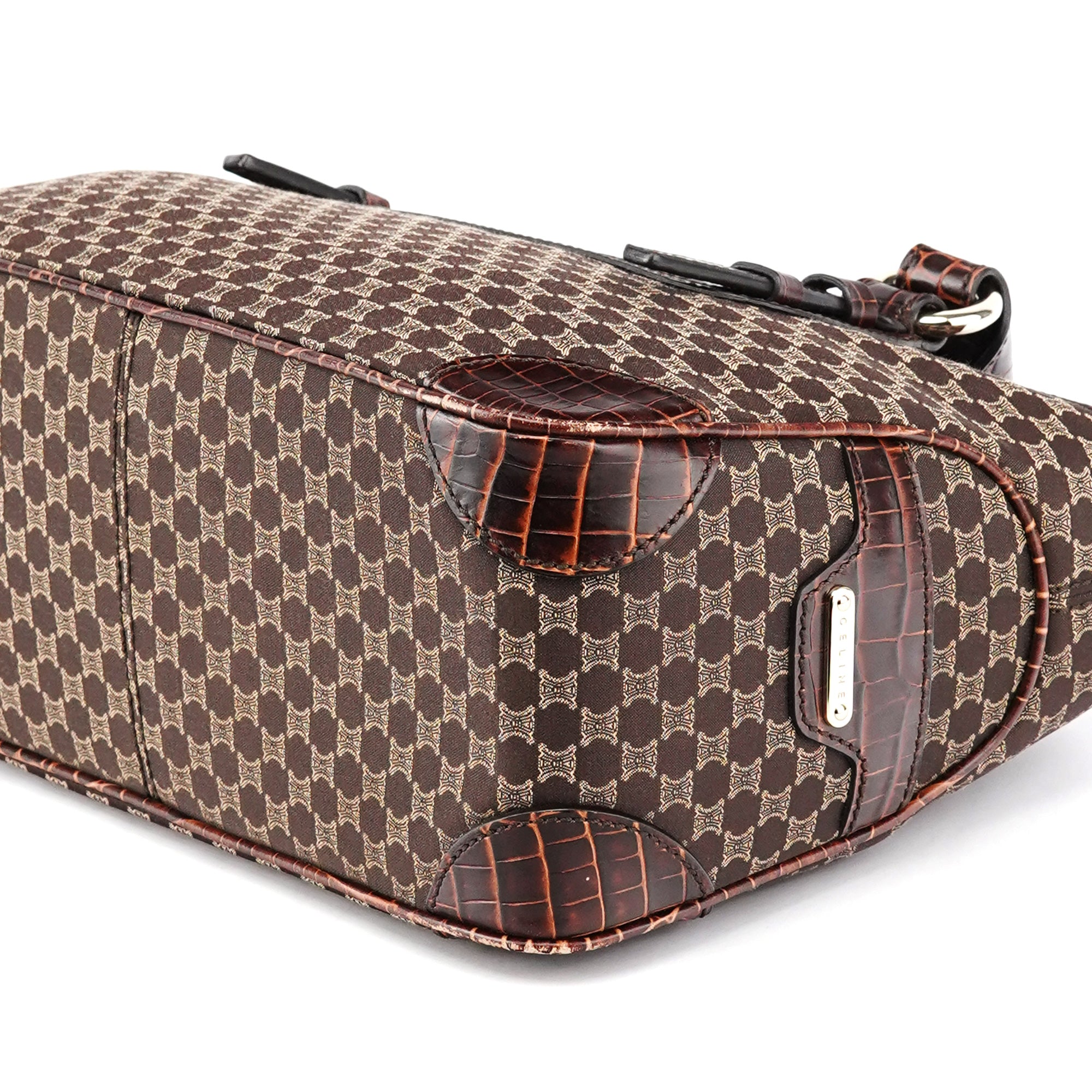 Brown Monogram Leather Boogie Tote Bag