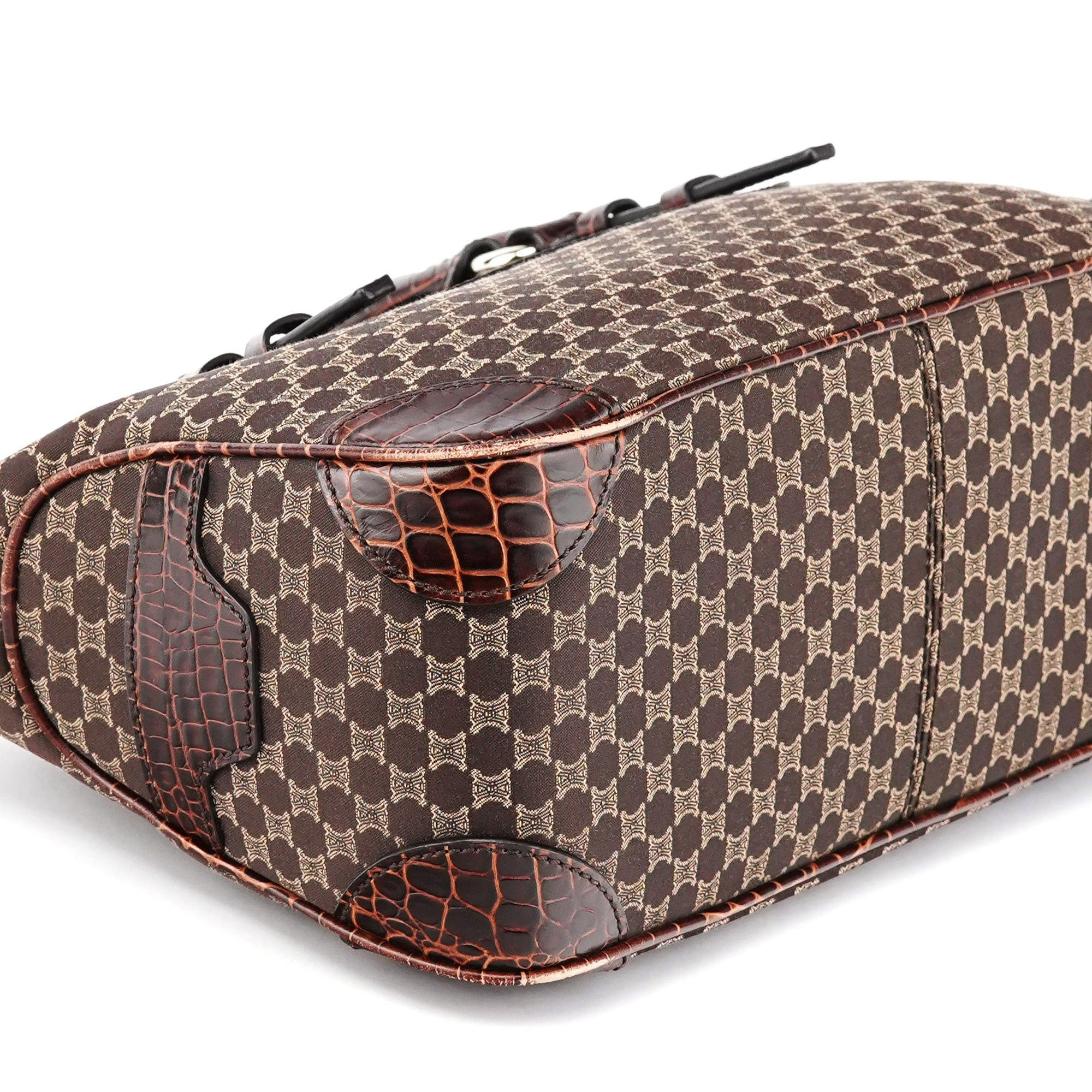 Brown Monogram Leather Boogie Tote Bag