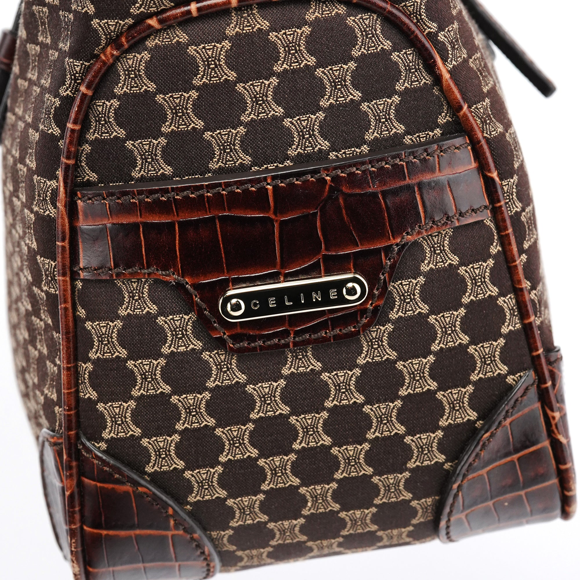 Brown Monogram Leather Boogie Tote Bag