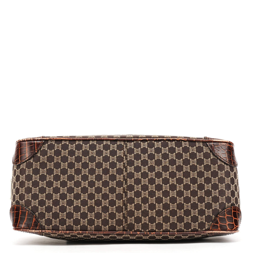 Brown Monogram Leather Boogie Tote Bag
