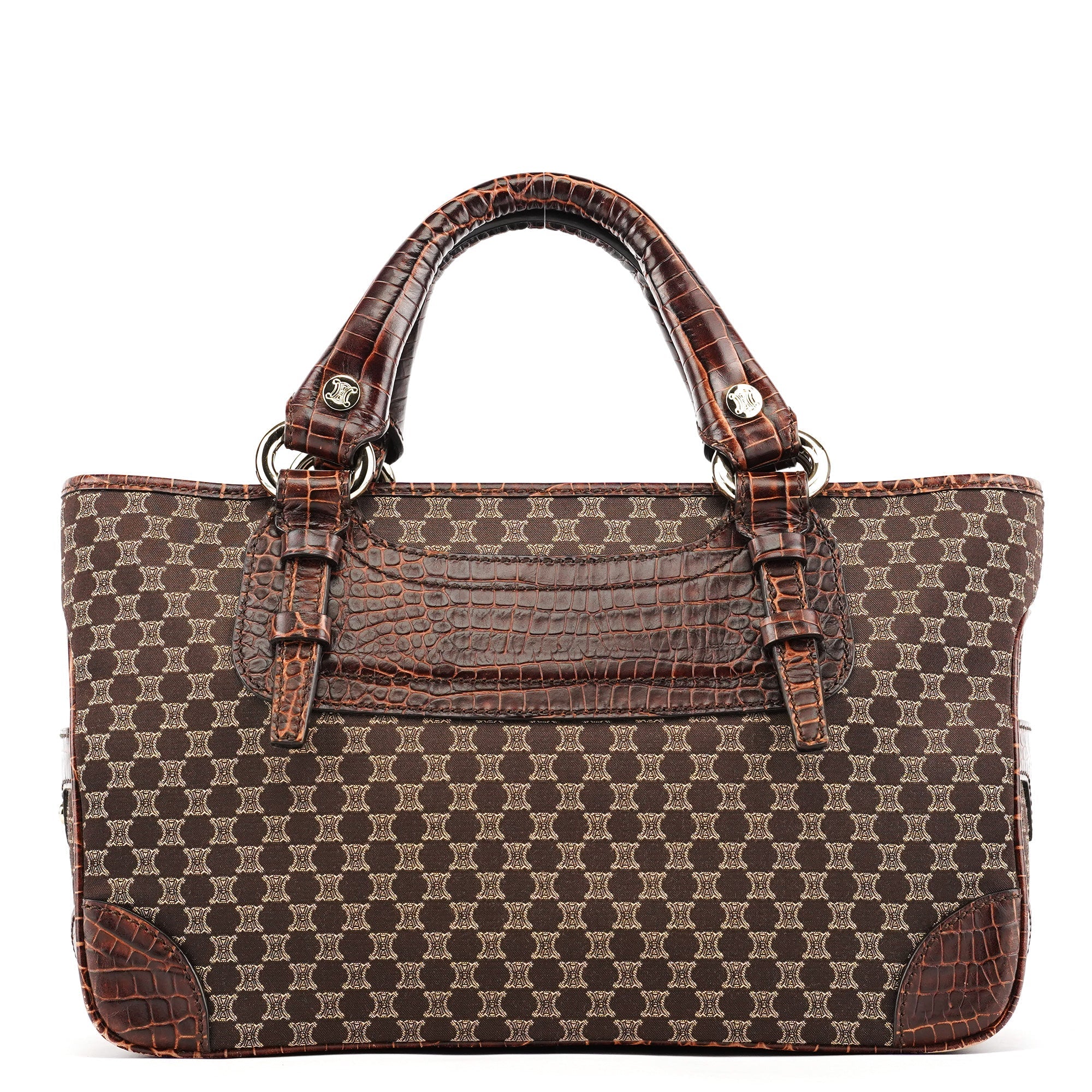 Brown Monogram Leather Boogie Tote Bag