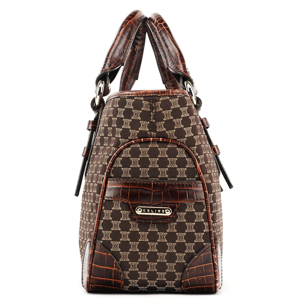 Brown Monogram Leather Boogie Tote Bag