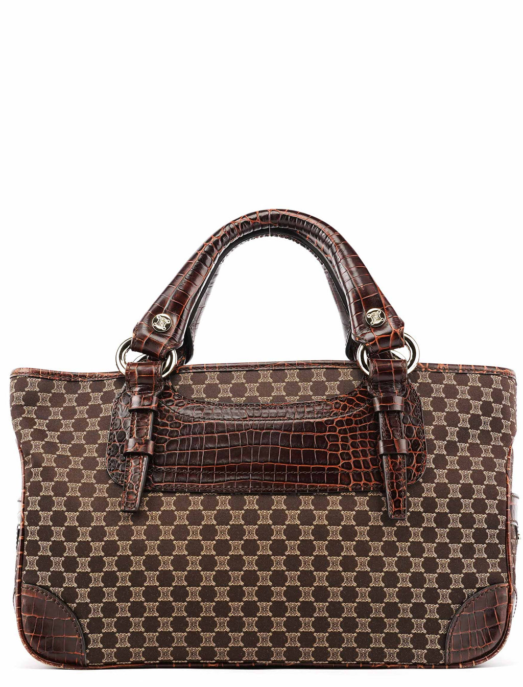 Brown Monogram Leather Boogie Tote Bag