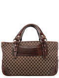 Brown Monogram Leather Boogie Tote Bag