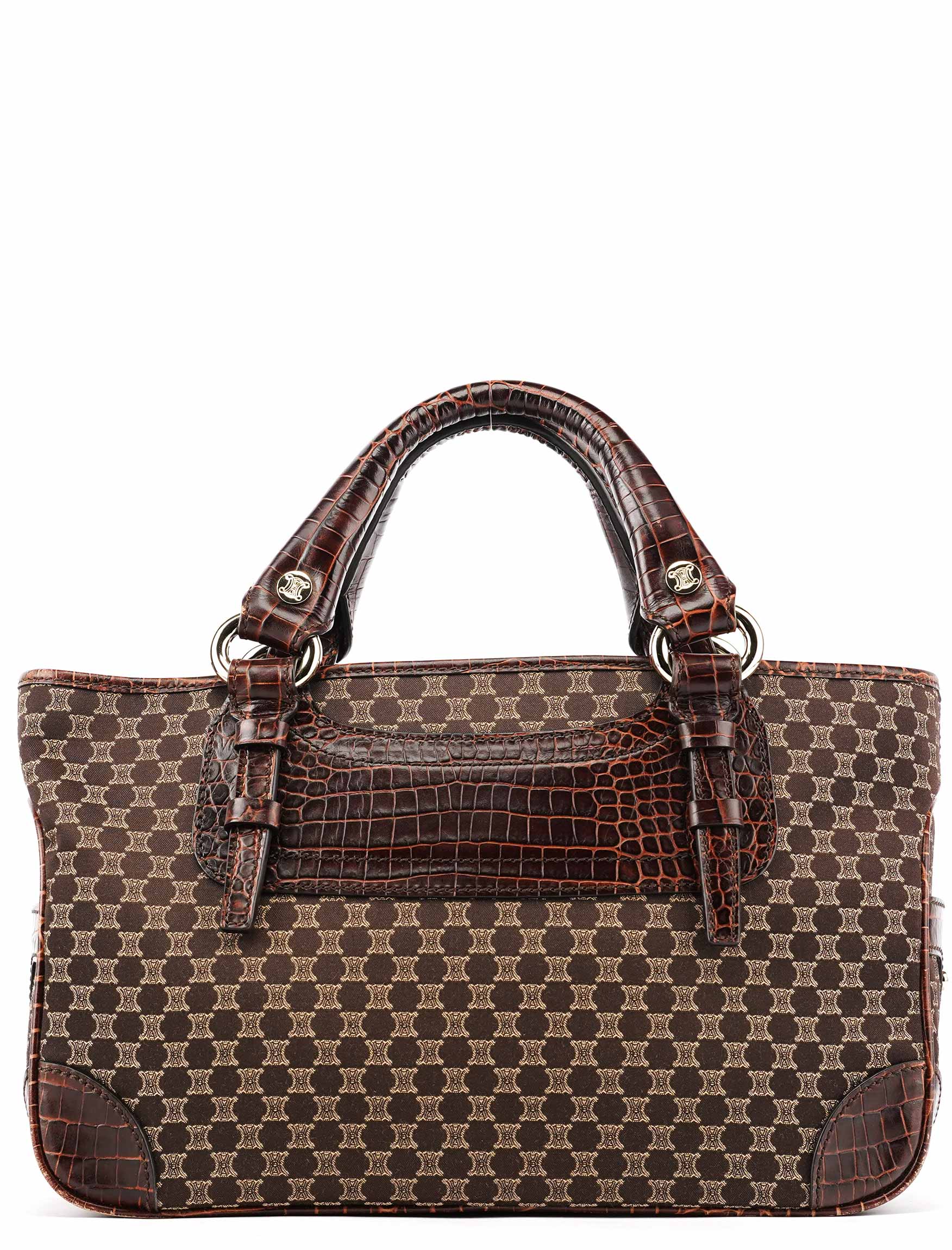 Brown Monogram Leather Boogie Tote Bag