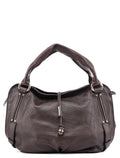Brown Pebbled Leather Shoulder Bag