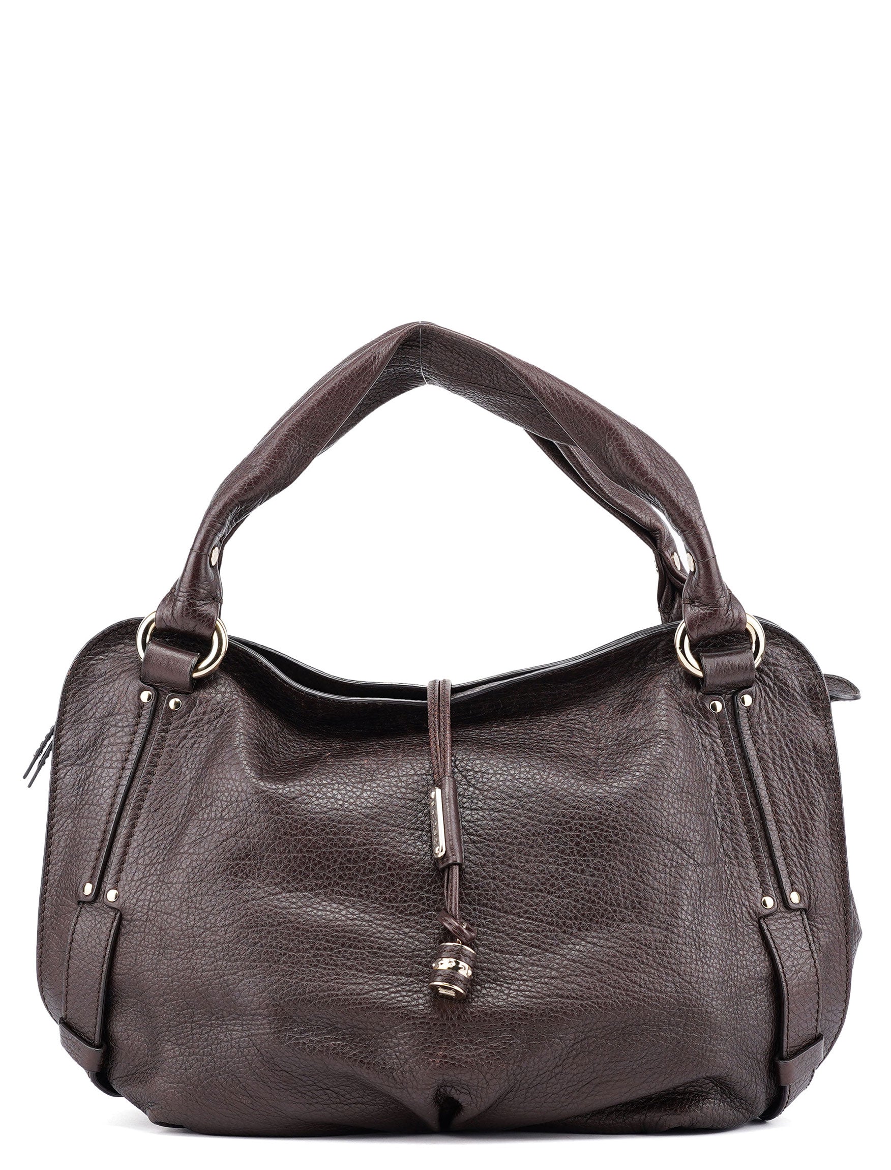Brown Pebbled Leather Shoulder Bag
