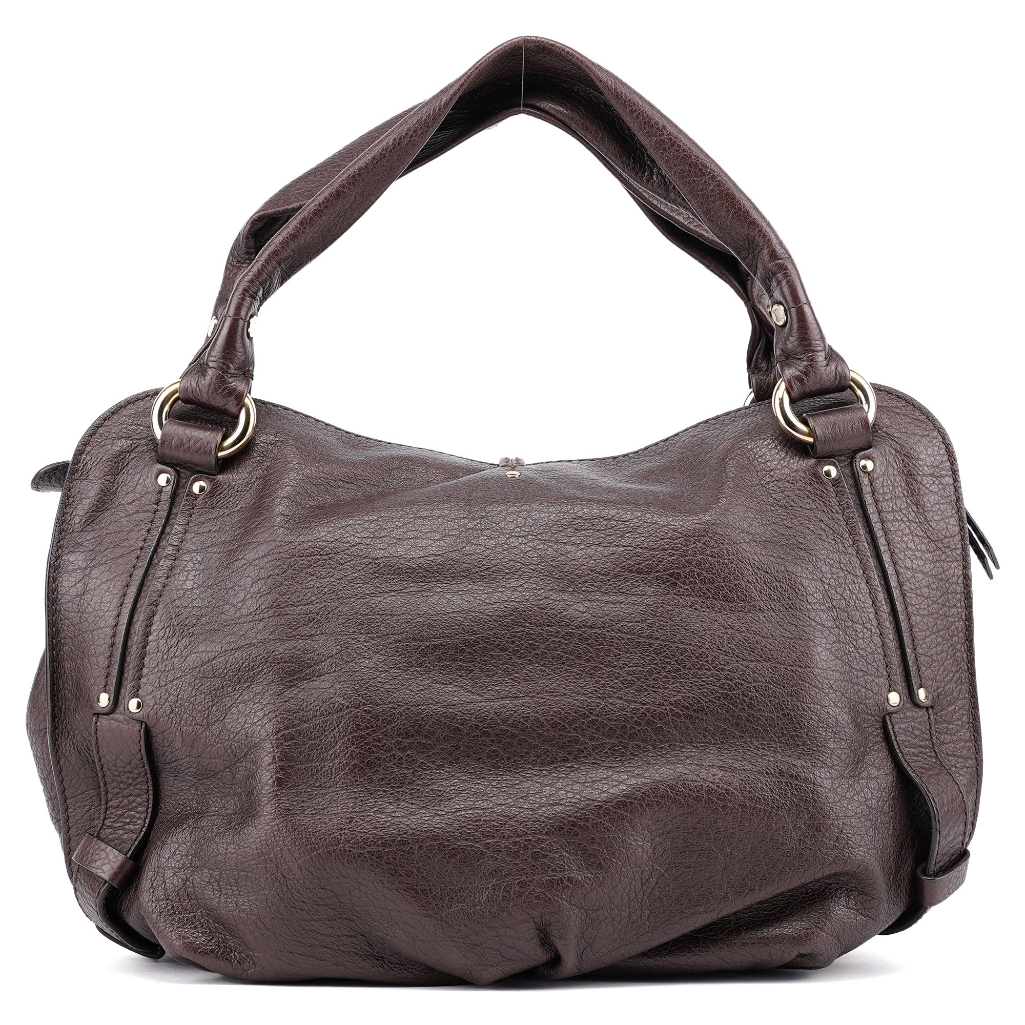 Brown Pebbled Leather Shoulder Bag