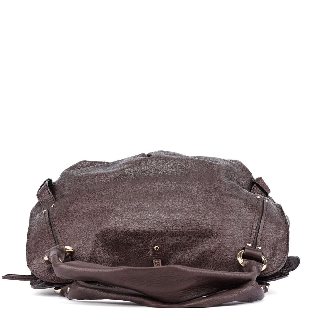 Brown Pebbled Leather Shoulder Bag