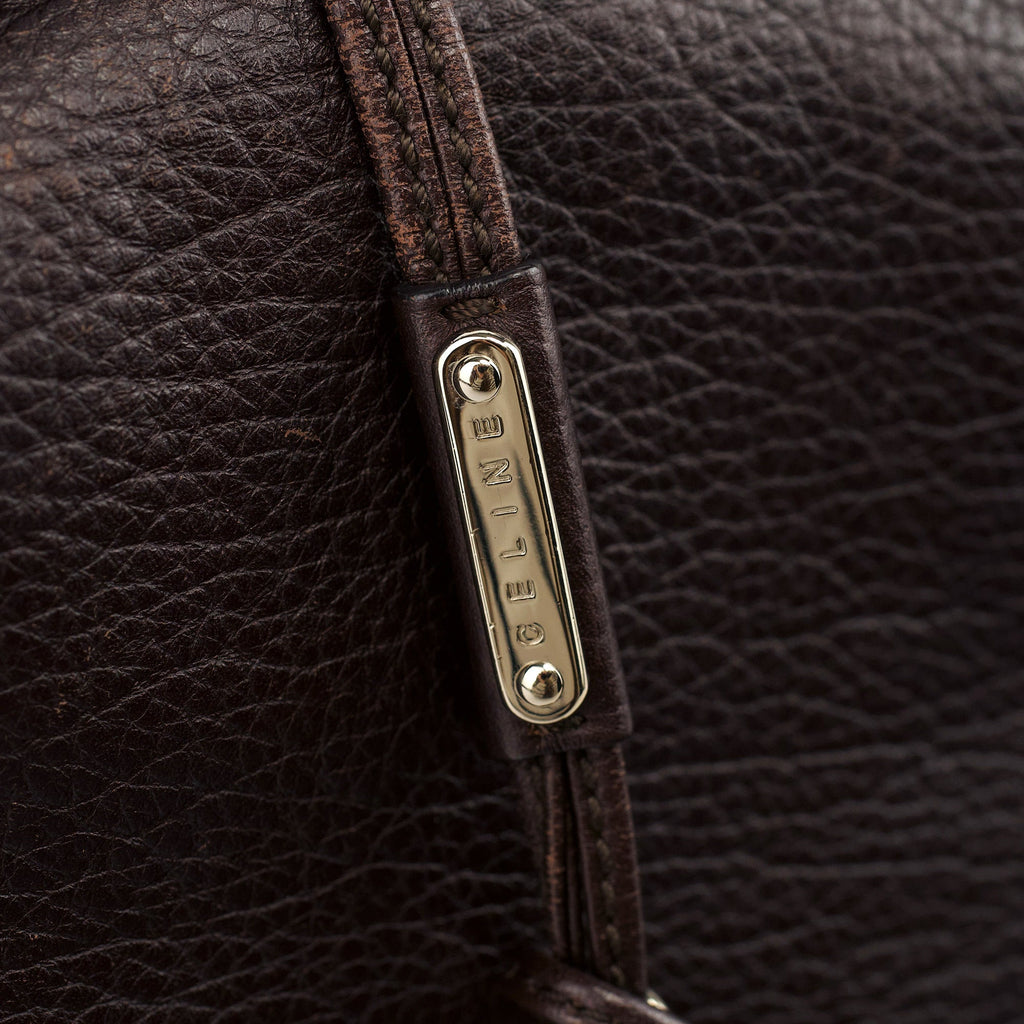 Brown Pebbled Leather Shoulder Bag