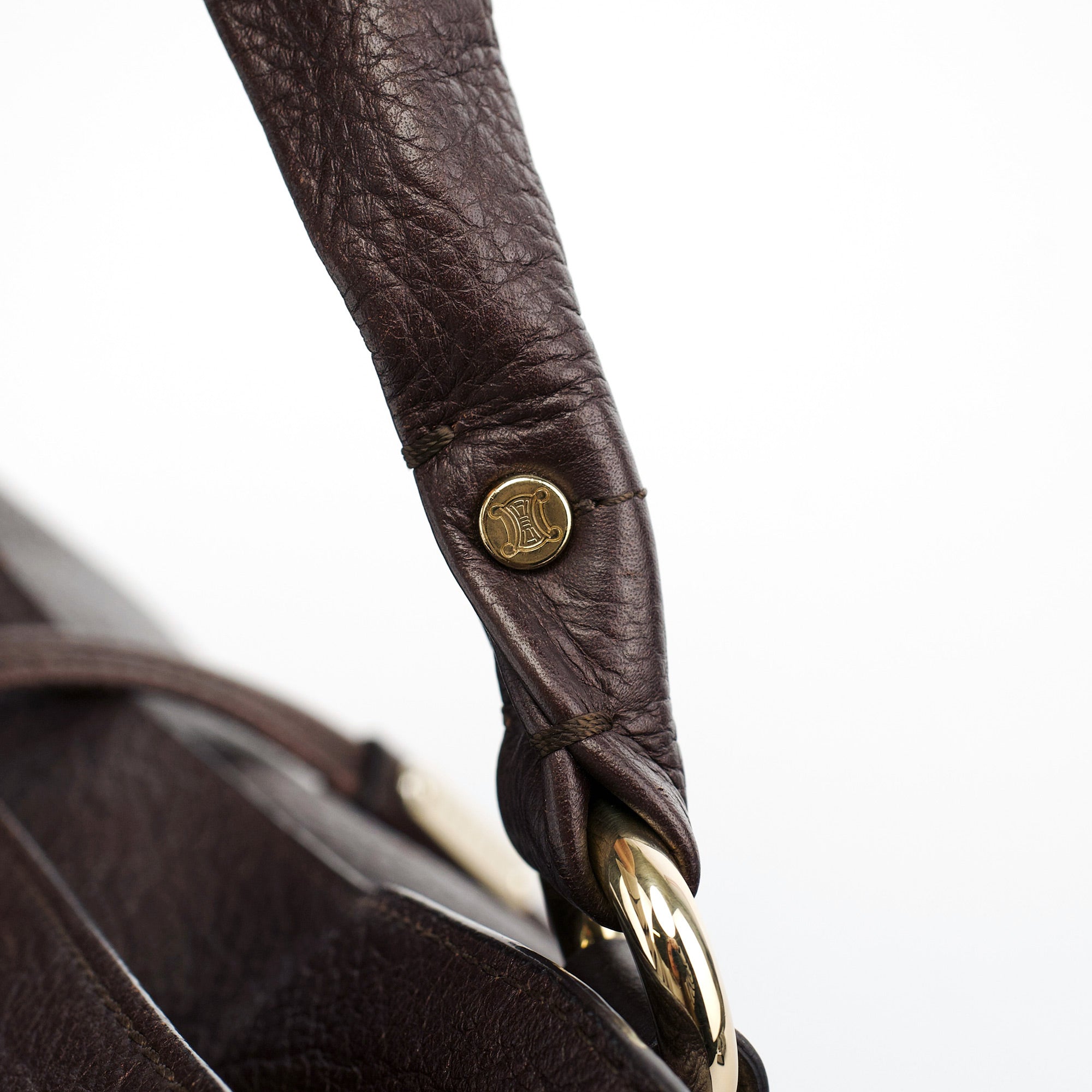 Brown Pebbled Leather Shoulder Bag