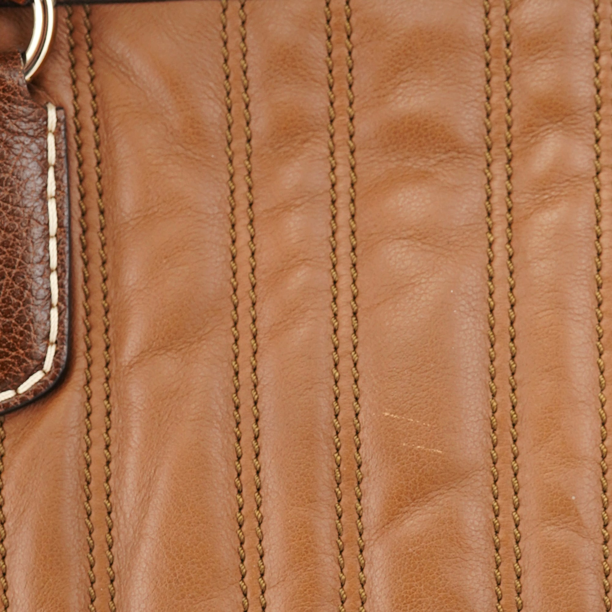 Brown Quilted Calfskin Bittersweet Bag