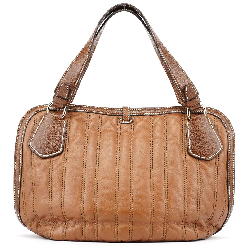 Brown Quilted Calfskin Bittersweet Bag