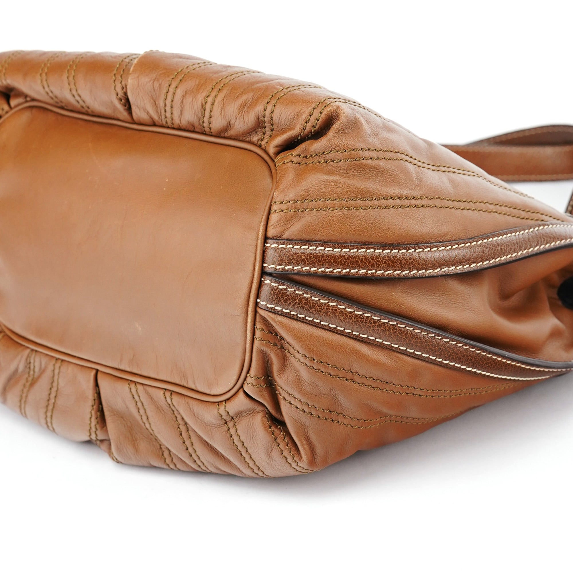 Brown Quilted Calfskin Bittersweet Bag