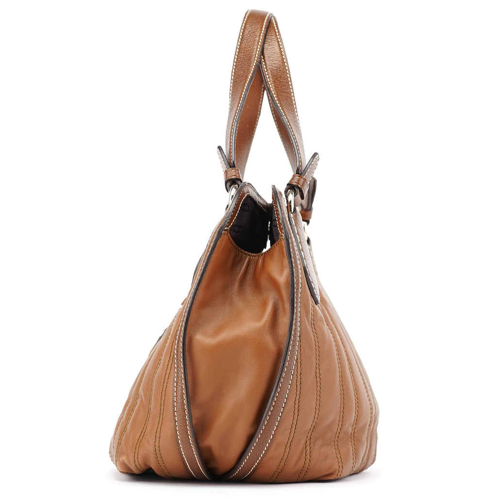 Brown Quilted Calfskin Bittersweet Bag