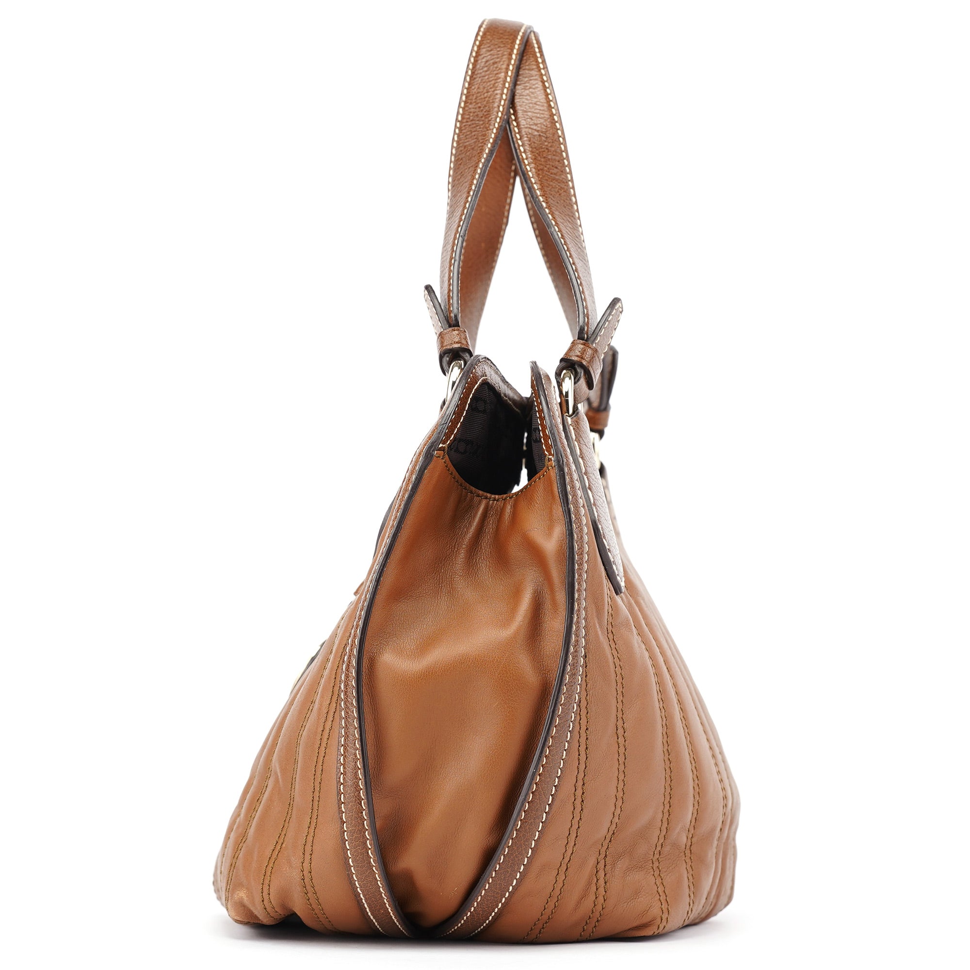 Brown Quilted Calfskin Bittersweet Bag