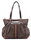 Brown Triomphe CC Croc Embossed Tote Bag