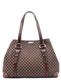 Brown Triomphe CC Croc Embossed Tote Bag