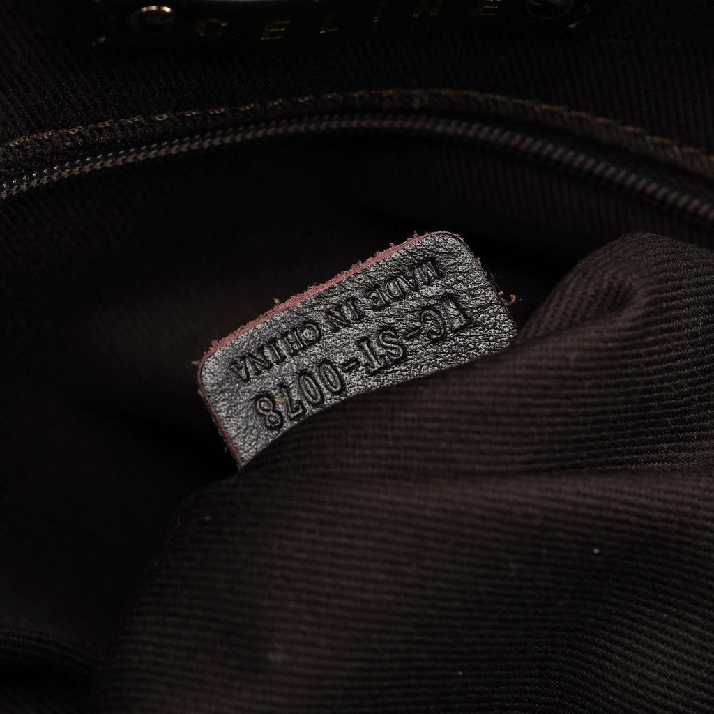 Brown Triomphe CC Croc Embossed Tote Bag
