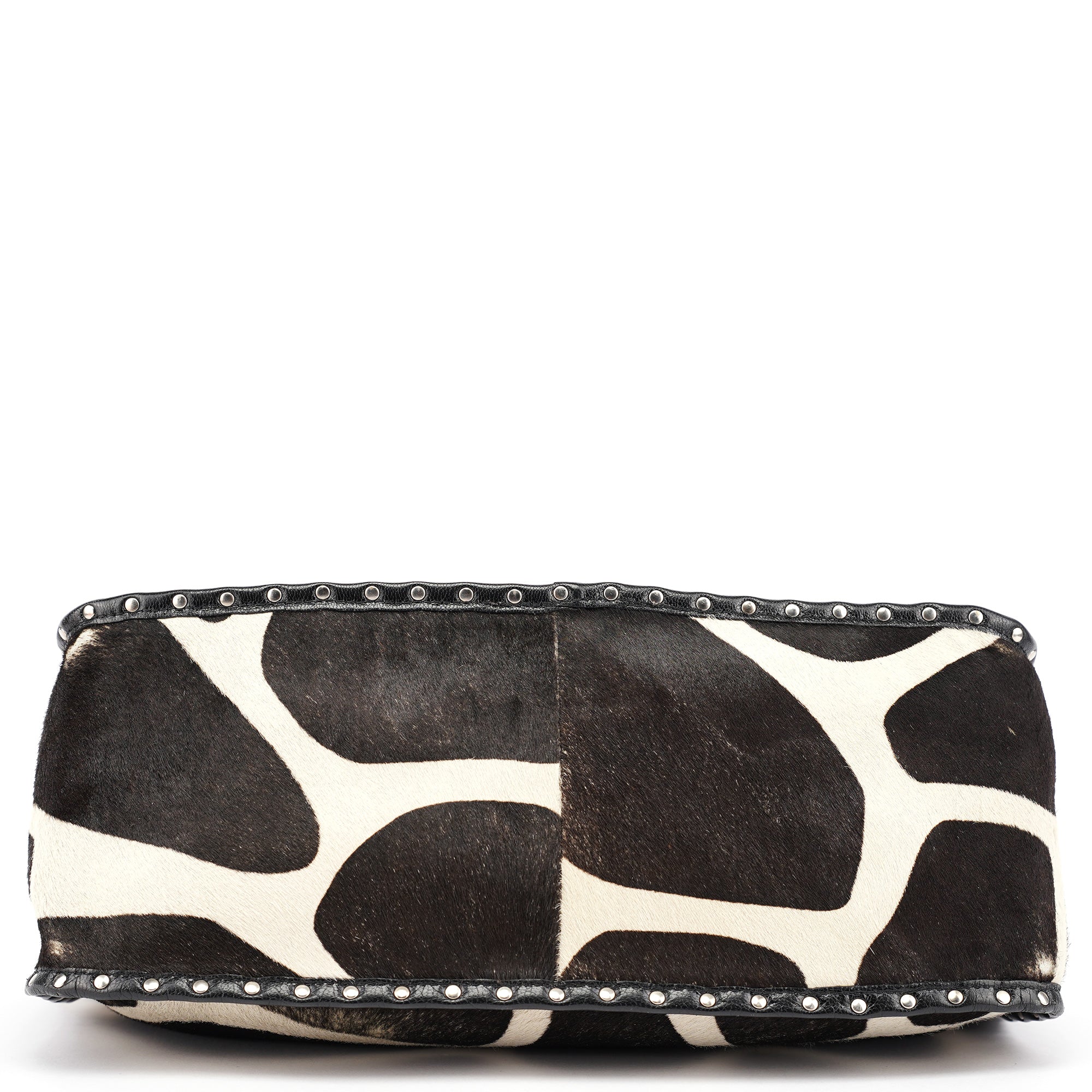 Brown White Boogie Calfhair Tote Bag
