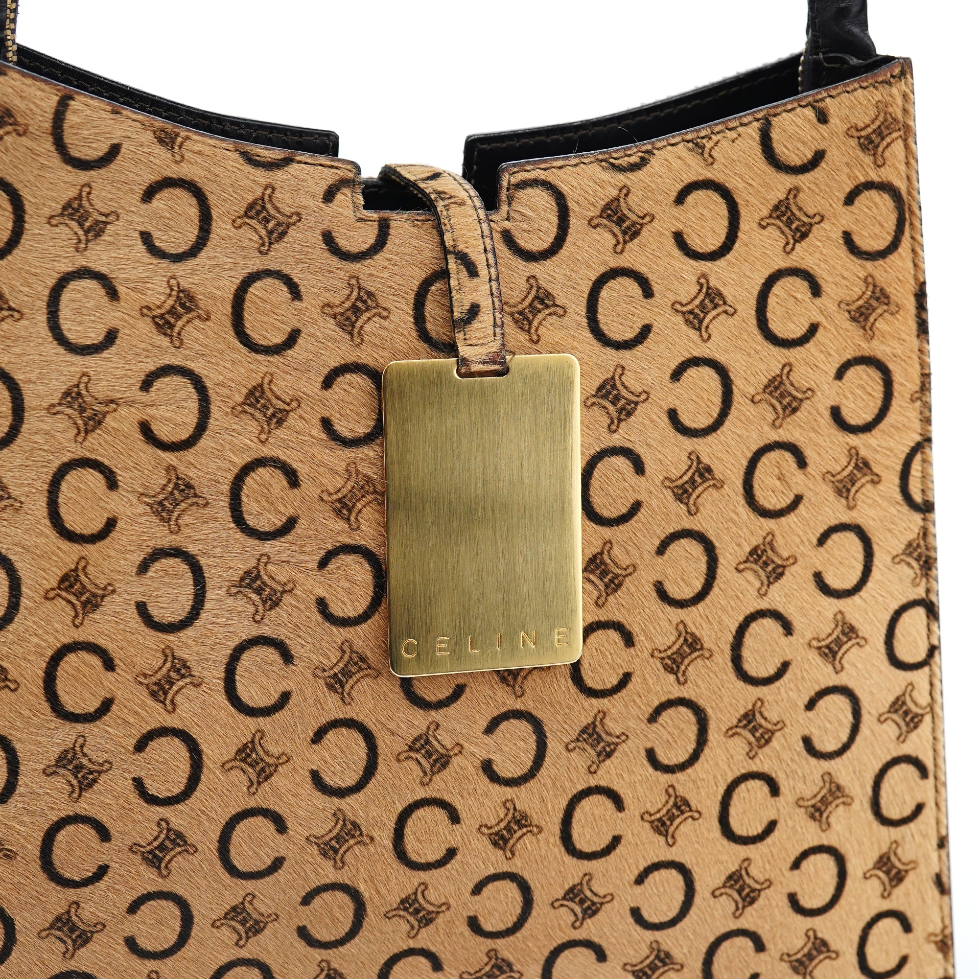 Camel Pony Hair Macadam Tote Bag