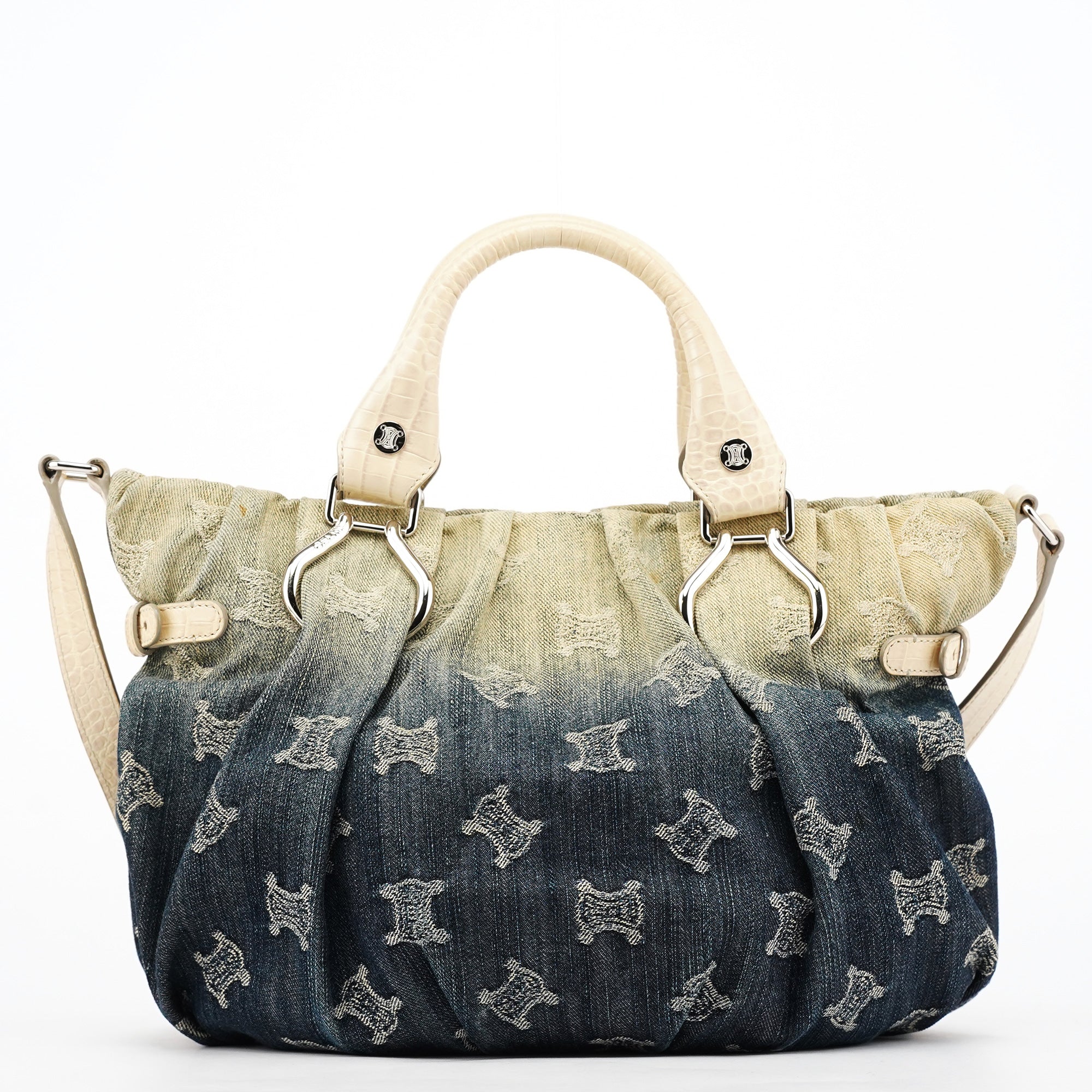 Gradient Monogram Denim Pillow 2-Way Bag