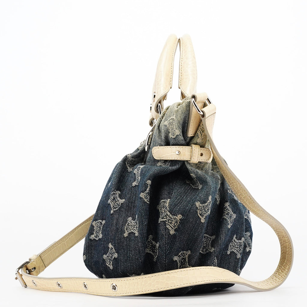 Gradient Monogram Denim Pillow 2-Way Bag
