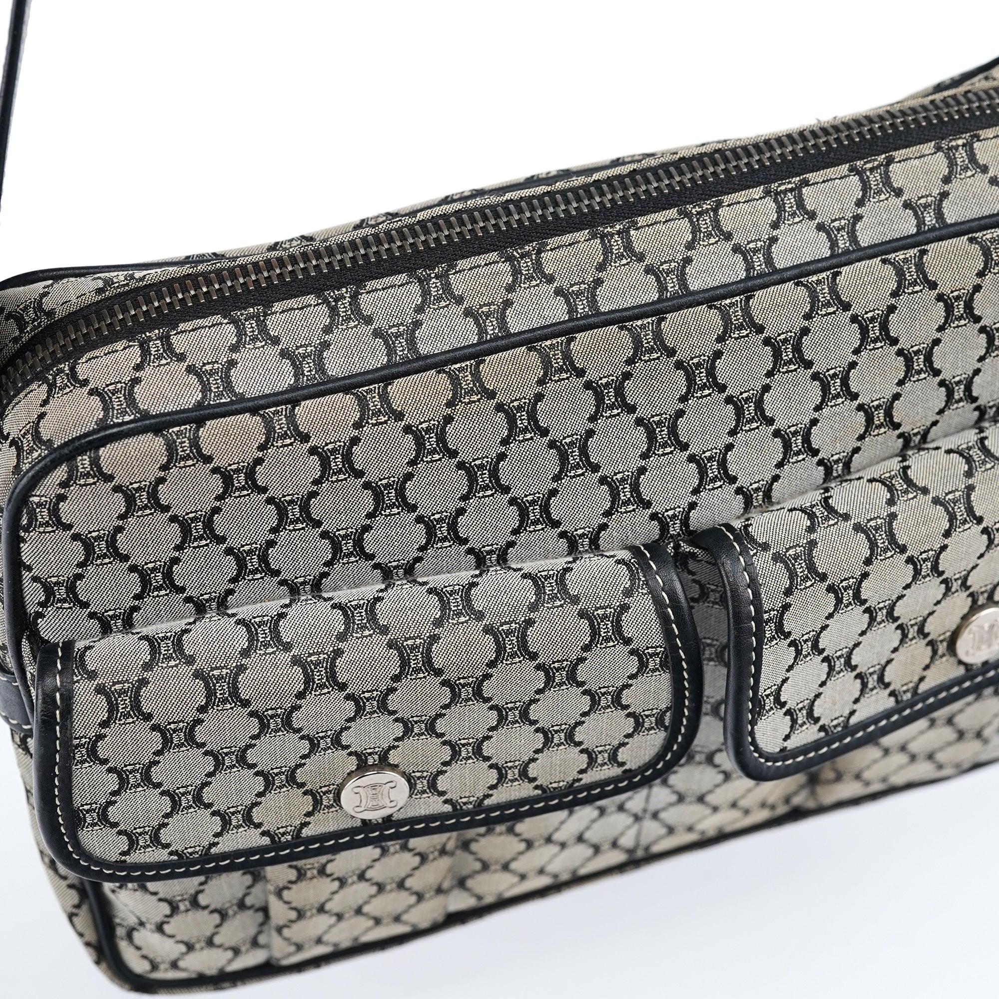 Grey Macadam Crossbody Bag