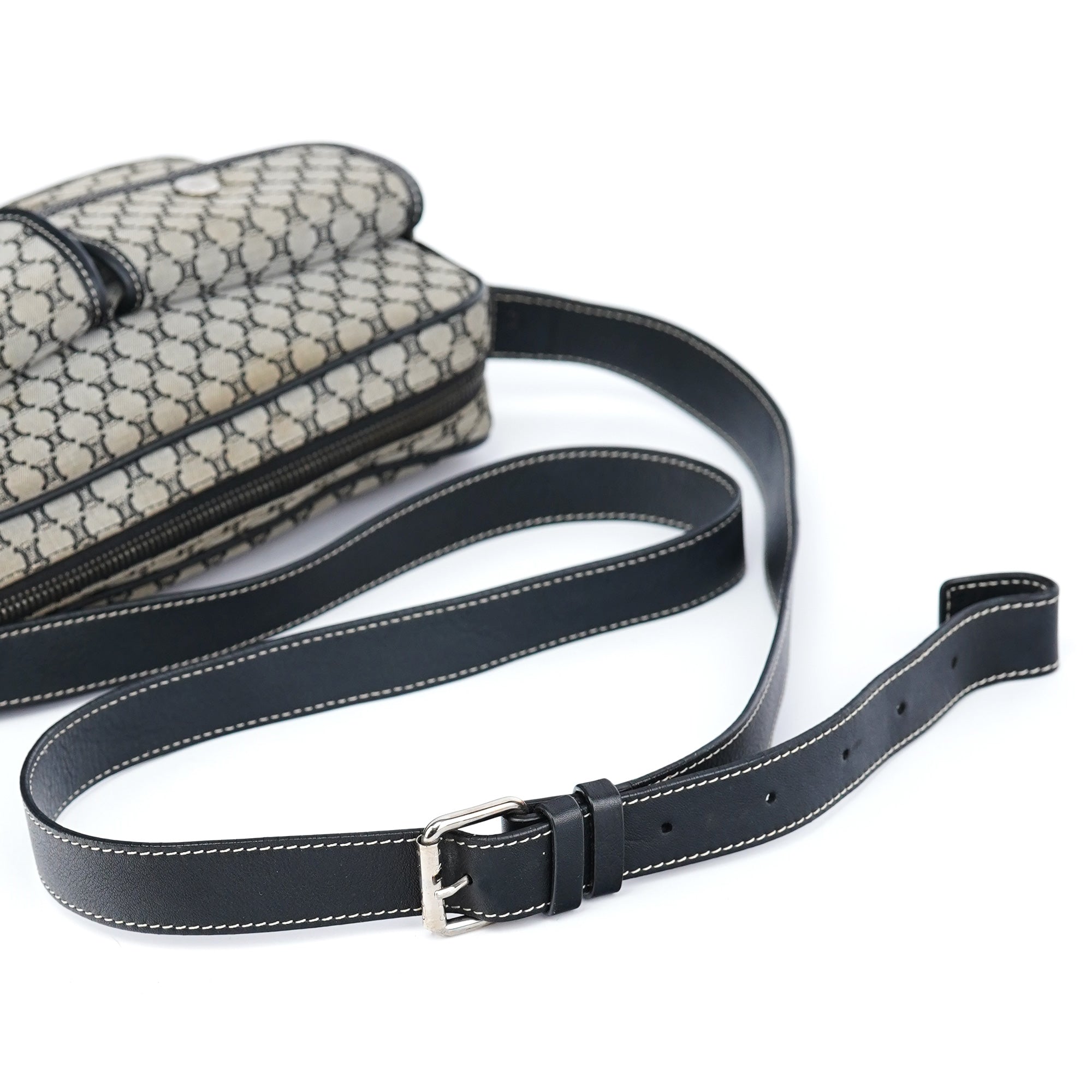 Grey Macadam Crossbody Bag