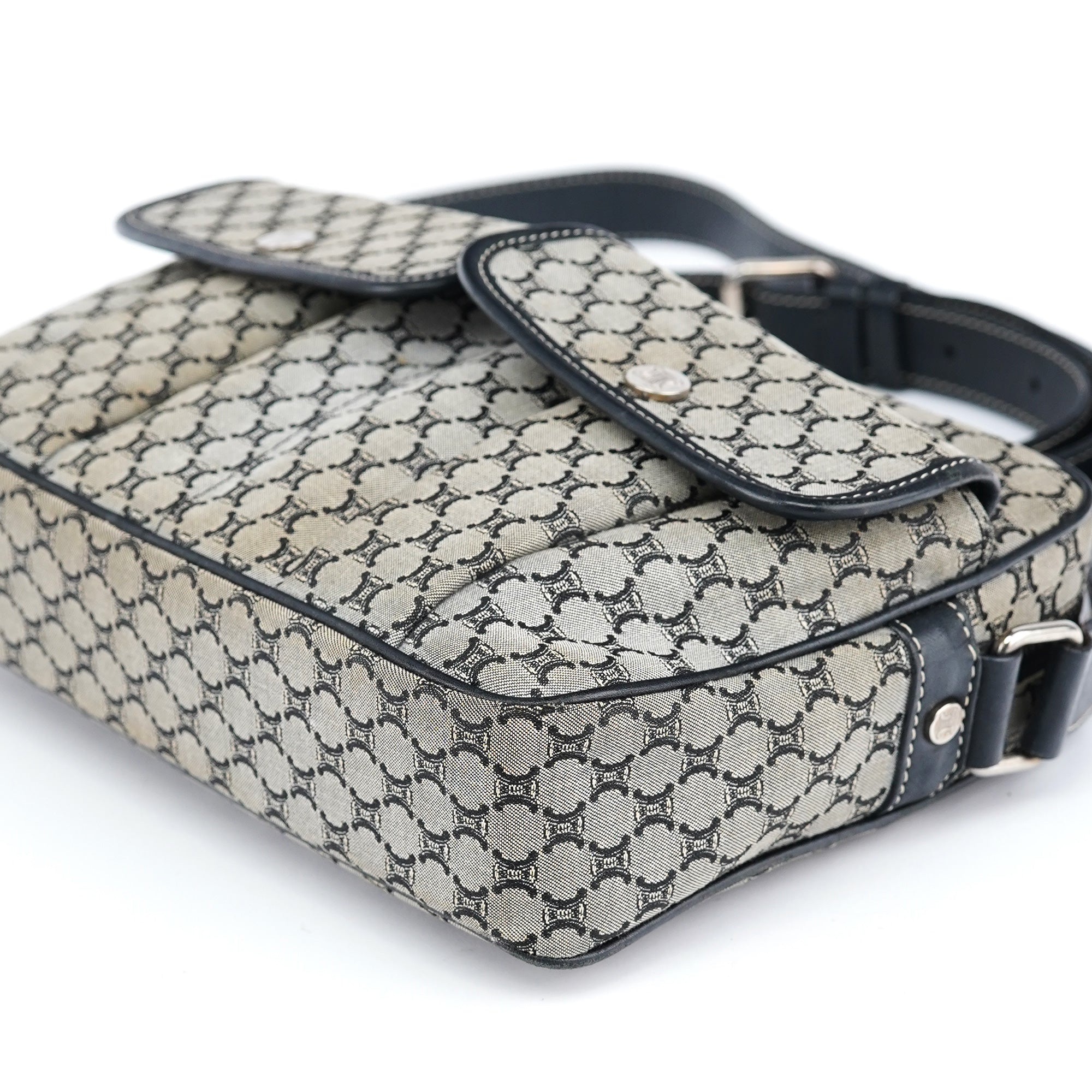 Grey Macadam Crossbody Bag