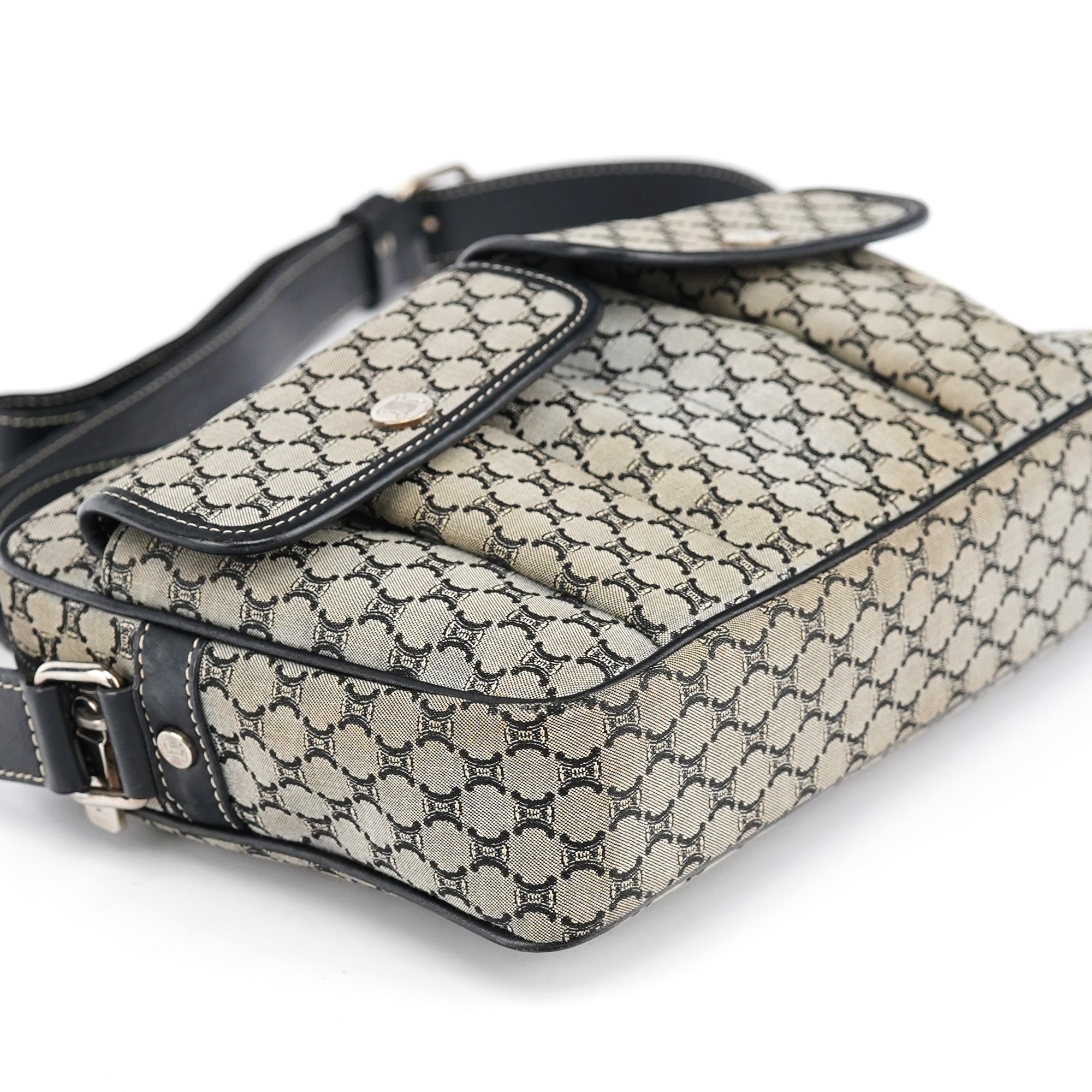 Grey Macadam Crossbody Bag