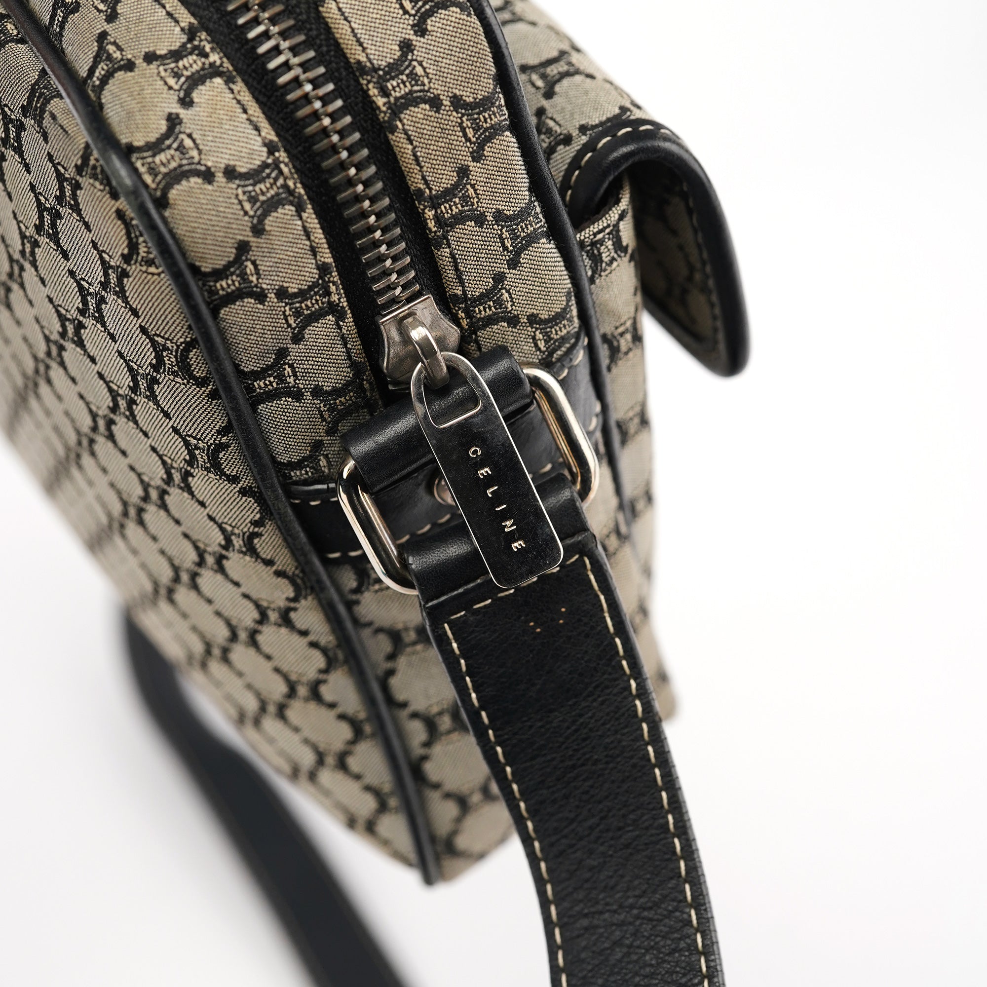 Grey Macadam Crossbody Bag