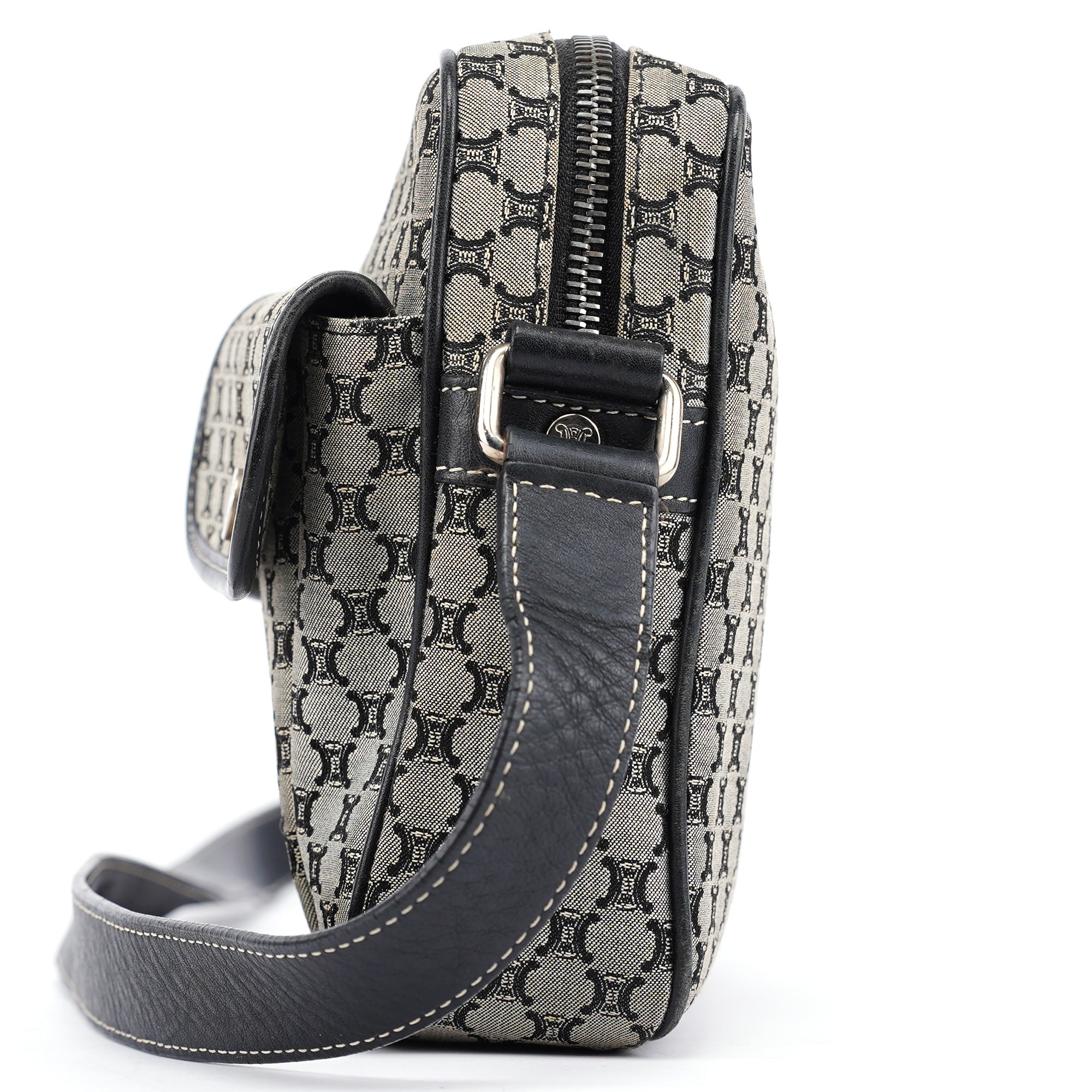 Grey Macadam Crossbody Bag