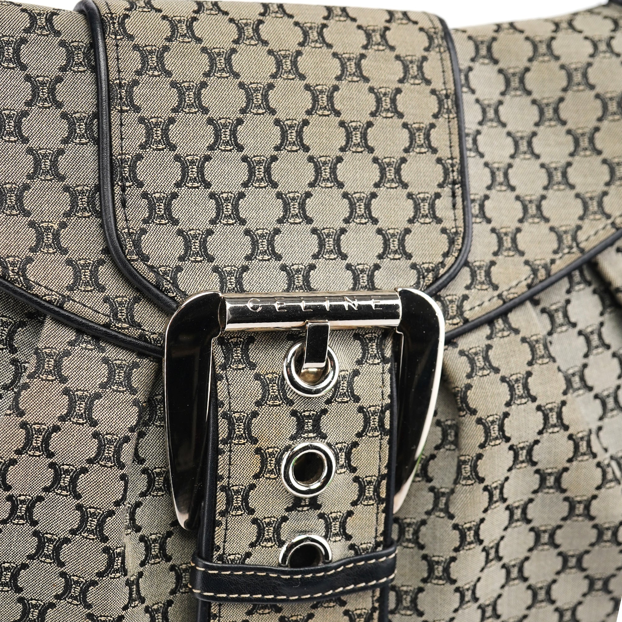 Grey Macadam Monogram Shoulder Bag